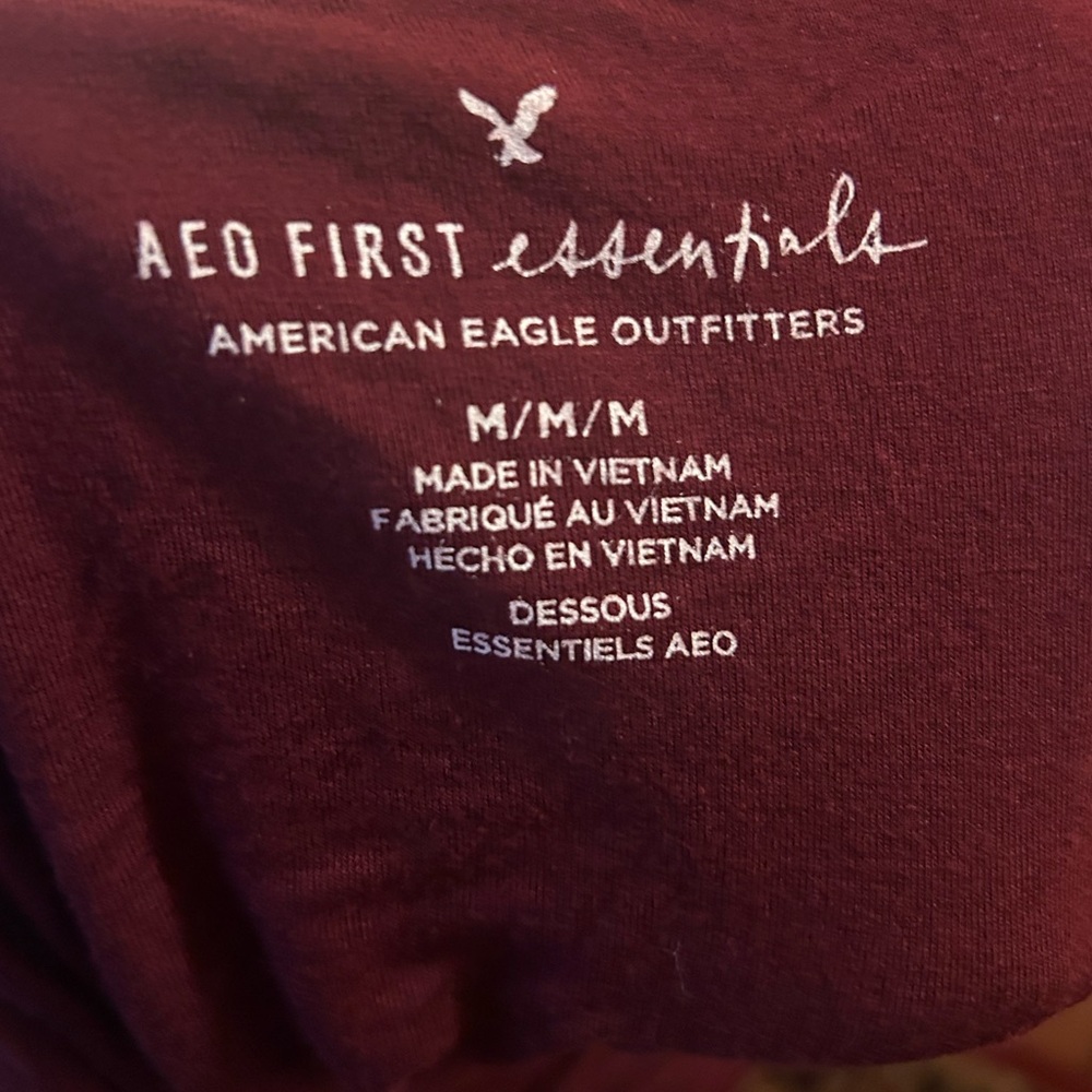 AEO maroon lace trim bodysuit - Picture 5 of 5